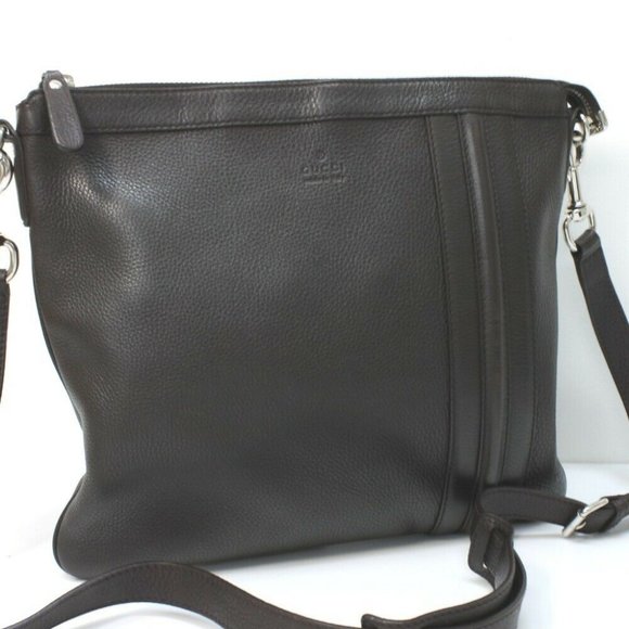 GUCCI 233329 Crossbody Shoulder Bag Leather Dark b - Picture 1 of 10